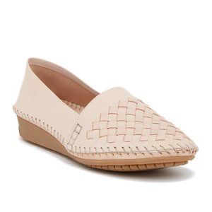 Me Too Woven Nubuck Leather WEDGE FLAT Comfort Loafer Slip-On NEW NIB Rosewood